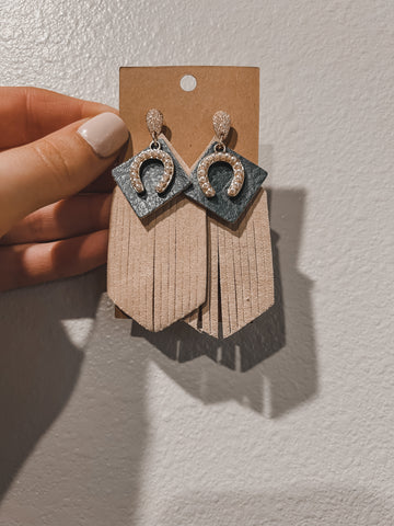Fringe horseshoe earrings