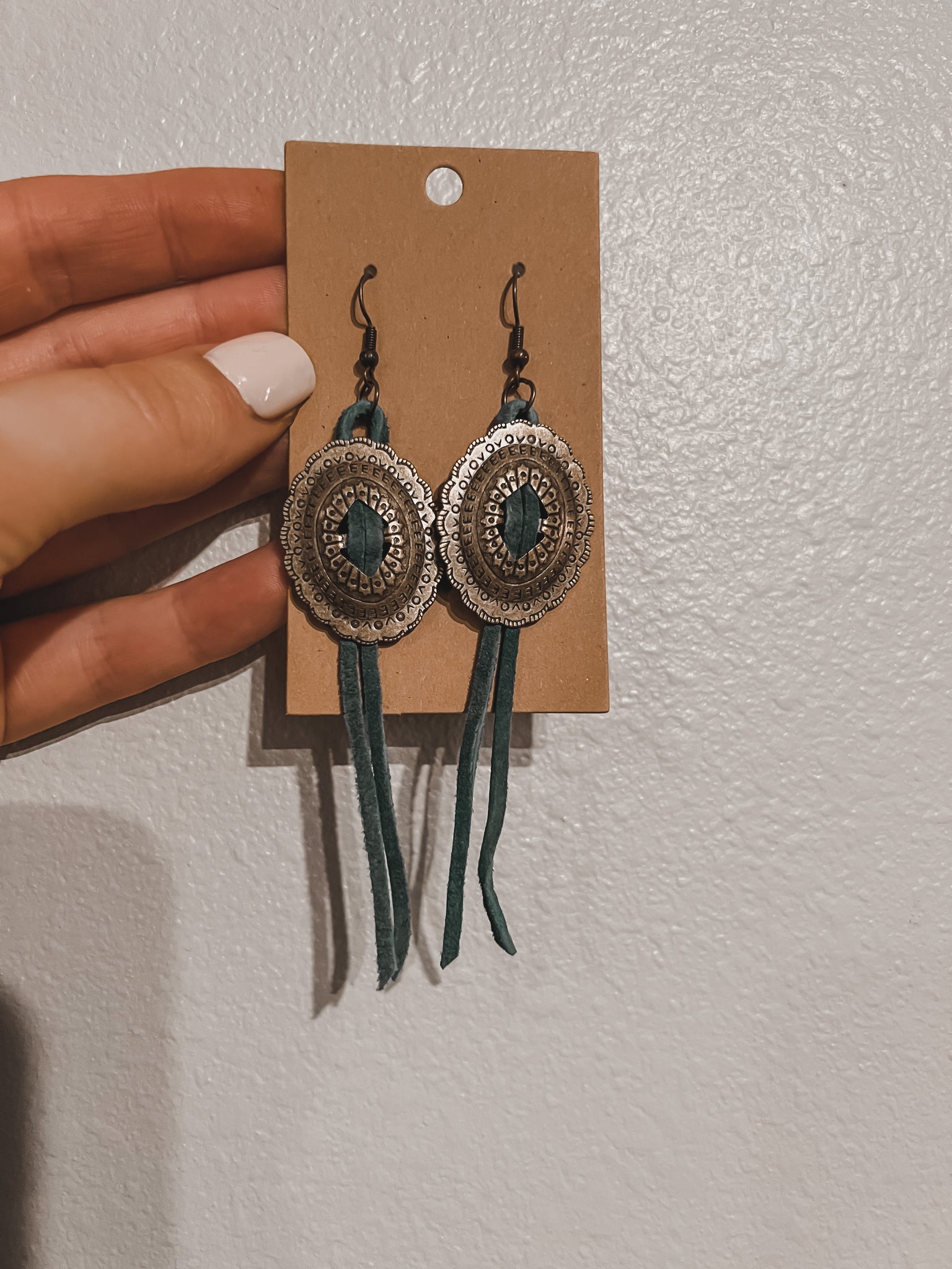 Silver concho earrings