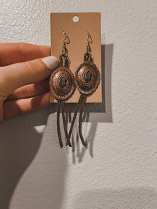 Bronze concho earrings